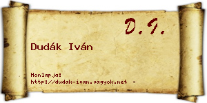 Dudák Iván névjegykártya